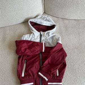 Kids' Burgundy and White windbreaker